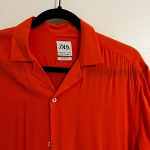 Zara Orange Short Sleeve Shirt (men)